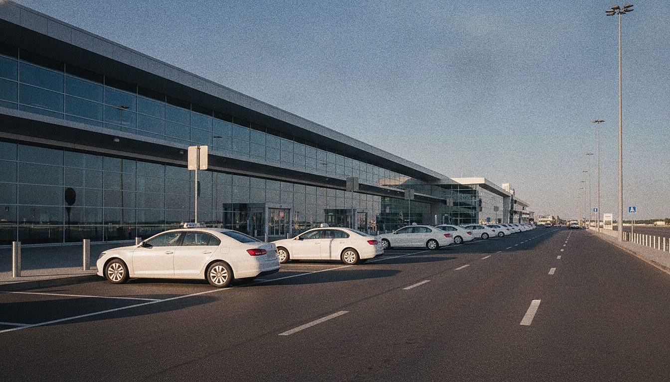 Station de taxis devant le terminal de l'Aéroport de Majorque